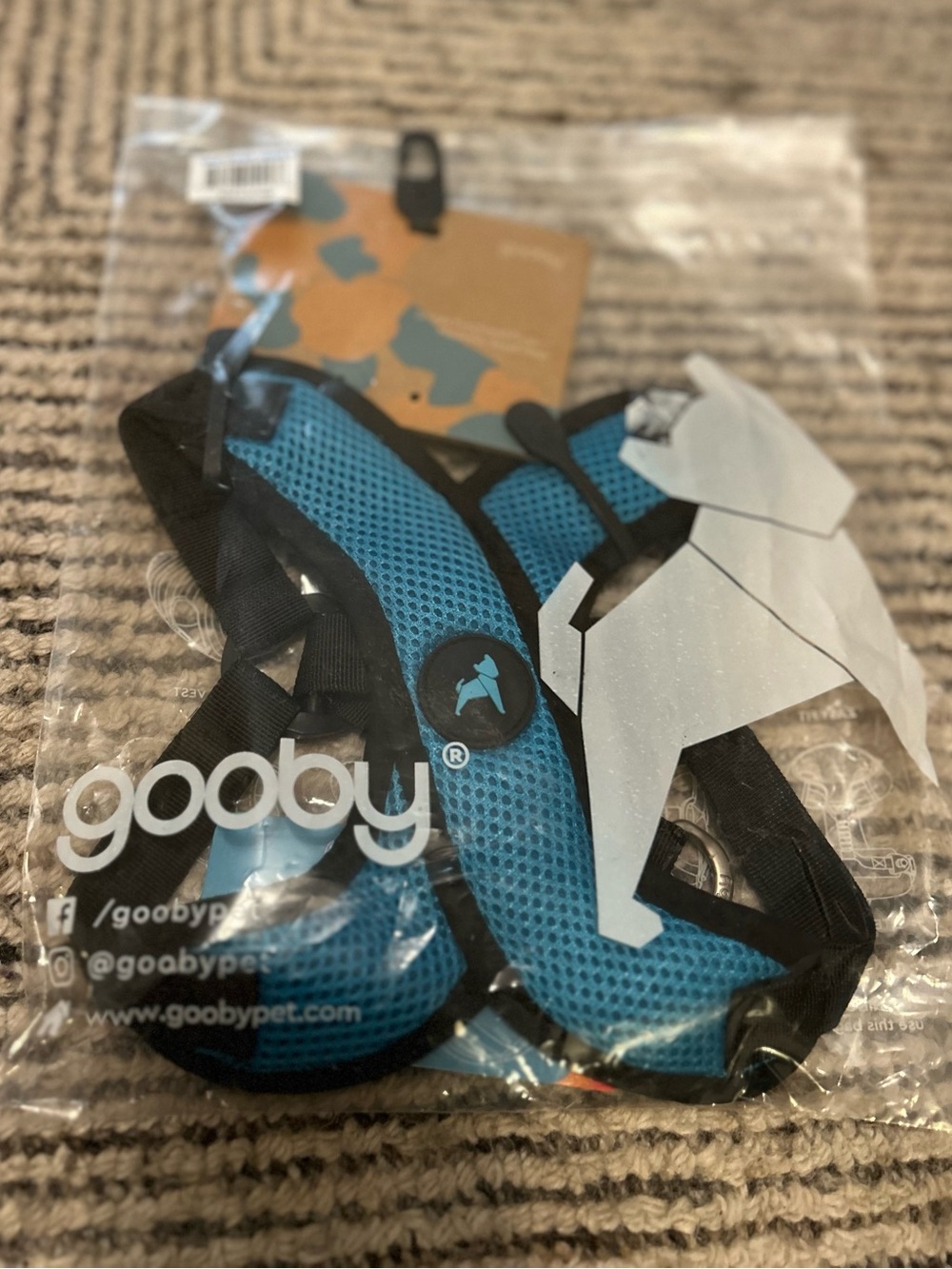 Gooby Blue Mesh Dog Harness Size Medium